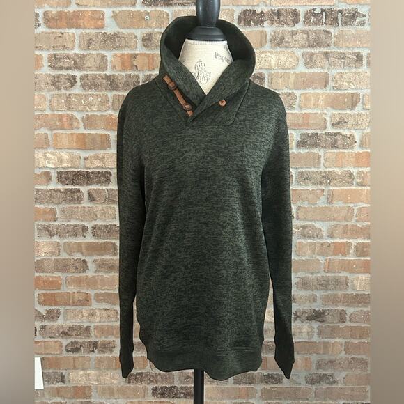 Le 31 par simons forest green pullover sweater shawl neck women’s sz medium knit - Picture 5 of 11